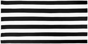 TowelSoft Microfiber Cabana Stripe Beach Towel 30 inch x 60 inch Black