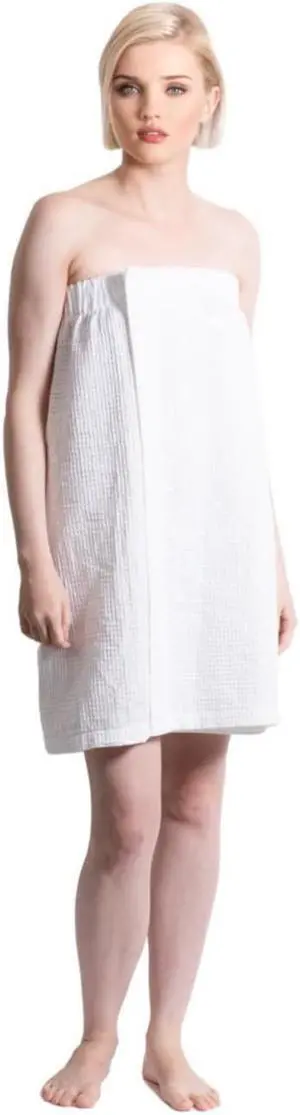 Women's Waffle Body Wrap, Adjustable Closure (White)