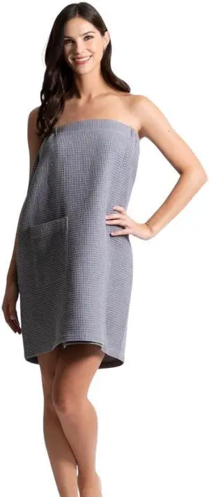 Women's Waffle Body Wrap, Adjustable Closure (Gray)