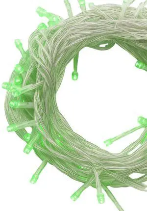 Elegani 100 LED Green String Lights  32ft Black Wire, 8 Lighting Modes, Indoor/Outdoor Plug-In Fairy Lights for Christmas, Parties, Bedroom, Patio & Holiday Decor-Green