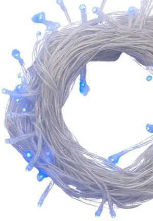 Elegani 100 LED Blue String Lights  32ft Black Wire, 8 Lighting Modes, Indoor/Outdoor Plug-In Fairy Lights for Christmas, Parties, Bedroom, Patio & Holiday Decor-Blue