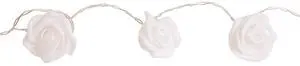 Elegani 20 LED Rose Flower String Lights  9.5ft Warm White, 5mm Bulbs, 12" Lead, 6" Spacing, Indoor Decorative Lighting for Bedroom, Wedding, Party, and Holiday Decor