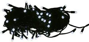 Elegani 100 LED White String Lights with Green Wire and Connector  32ft Plug-In, Waterproof, Indoor/Outdoor Decorative Lighting for Holiday, Party, and Home Décor