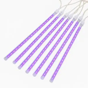 Elegani 8-Tube Snowfall Lights  50cm Purple LED Meteor Shower Lights, Indoor/Outdoor, Waterproof, Plug-In, Holiday & Party Decoration