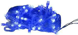 Elegani 100 LED String Lights  Matte Blue, 32 Ft Indoor Outdoor Waterproof Decorative Lights, Connectable, 8 Modes