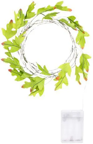 Elegani 20 LED Maple Leaf Fairy Lights  7.7ft Green & Orange Ombre Leaves with Warm White LEDs