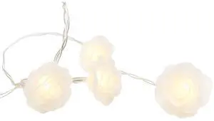 Elegani 20 LED Rose Flower String Lights  Warm White 5mm LEDs with PVC Roses, Romantic Floral Lighting for Indoor Decor, Weddings, Bedrooms, Parties-12ft