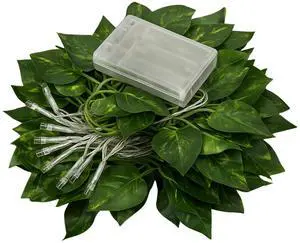 Elegani 66 LED Ivy Leaf Curtain Lights  3.3ft x 5.2ft, 6 Strands, Warm White, Indoor Hanging Vine Decor for Bedroom Wall, Door, Ceiling