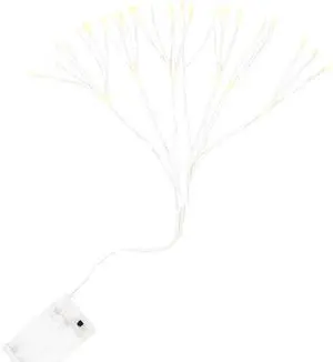 Elegani 80 LED Dandelion String Light  Bendable Silver Copper Flower Fairy Light for Vase, Decor & Events  Warm White