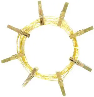 Elegani 36 LED Gold Photo Clip String Light  13ft Decorative Hanging Lights for Photos, Art & Cards  Warm White Glow
