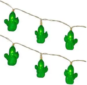 Elegani 10 LED Cactus String Lights  Warm White Decorative Fairy Lights for Bedroom, Dorm, Patio or Party Décor  3.5 ft Lighted Length with Clear Cable