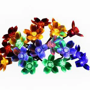 Elegani Super Pack-Cherry Blossom Flower LED String Lights  20 Multi-Color LEDs, 9.5ft Indoor Floral Decor, 12 Pack Display