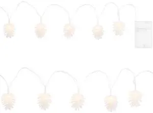 Elegani 10 LED Pine Cone String Lights  Warm White, Soft Plastic, Indoor Outdoor Decorative Lighting