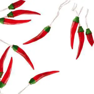 Elegani Chili Pepper String Lights  10 Warm White LED Indoor Décor, 6ft Light Strand