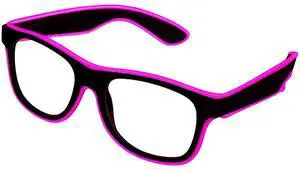 Elegani Pink LED Glow Glasses  Light Up Party Eyewear for Festivals, Birthdays & Night Events