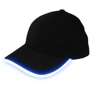 Elegani Night Runner LED Glow Hat  White Light Up Baseball Cap with Adjustable Fit & 3 Light Modes