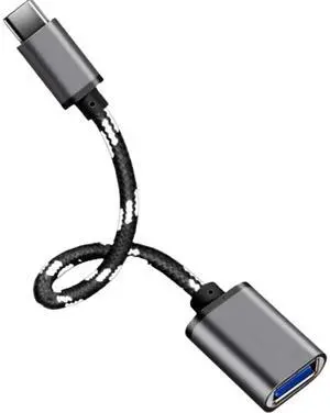 Type C USB-C 3.1 Male To USB 3.0 Type A Female OTG Converter Adapter Cord Cable (Gray)