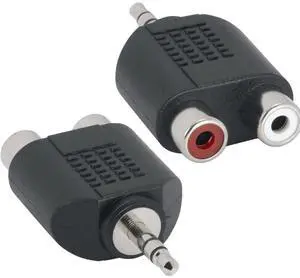Sanoxy (2-Pack) 3.5mm Stereo Male to Dual RCA Female Y Adapter