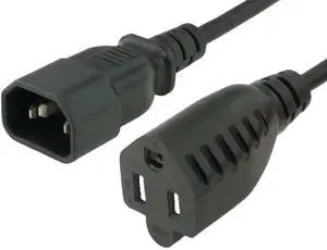 Sanoxy 1ft 18 AWG Monitor Power Adapter Cord (NEMA 5-15R to IEC320 C14)