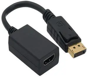 SANOXY Cables and Adapters; 6.5" Displayport Male to HDMI Female Adapter Cable with Latches
