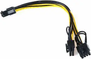 PCI E 6 pin to 2x 6+2 pin (6 pin/8 pin) Power Splitter