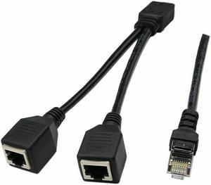 RJ45 CAT6/5 Male to 2 Female LAN Ethernet Network Splitter