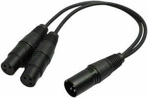XLR Male Plug to Dual 2 Female Jack Y Splitter