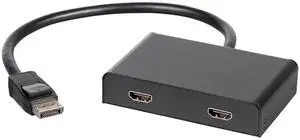 SANOXY 2-Port DisplayPort 1.2 to HDMI MST Hub, Dual HDMI Display Adapter, 4K@60Hz Single or Dual 4K@30Hz Output, Multi-Stream Transport Splitter for Extended or Mirror Mode