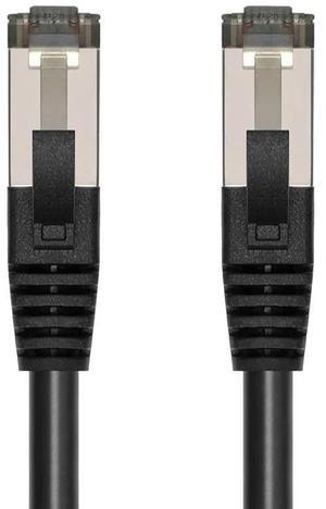SANOXY Cat8 Ethernet Cable 0.5FT, Ultra Short 40Gbps Patch Cord, S/FTP Double Shielded, 28AWG Pure Copper, 2GHz Bandwidth, Snagless RJ45 Network Cable, Black.