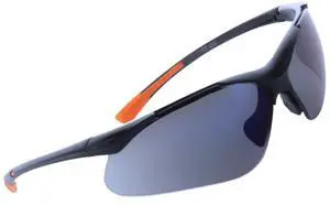 Sanoxy Safety Glasses with Wraparound Design, UV Protection, Rubber Nosepiece and Black Temples  Impact-Resistant PC Lens Blue