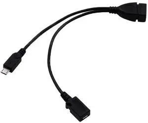 Sanoxy 2-in-1 Micro USB to USB Adapter (OTG Cable + Power Cable) for TV, Streaming Sticks, Media Devices