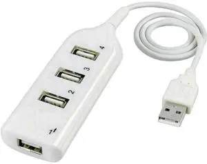 White USB 2.0 Hi-Speed 4-Port Splitter Hub For PC Notebook High Speed Computer