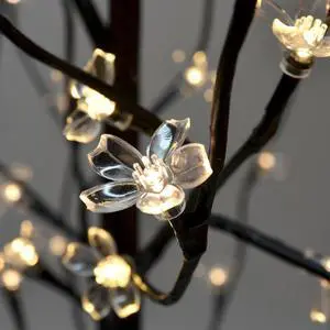 Elegani Lighted Cherry Blossom Tree  18 Tabletop LED Tree with 24 White Blossoms, Warm White Lights for Wedding, Event, or Home Décor