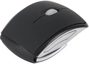 Sanoxy Wireless Foldable Arc Optical Mouse with USB Receiver (Black)