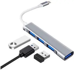 USB-C Type C to USB 3.0 4 Port Hub Splitter-Silver