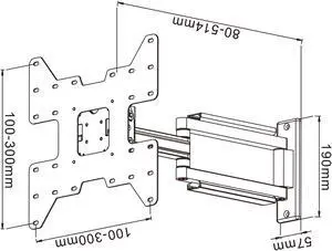 TygerClaw Full Motion Wall Mount for 13 in. to 53 in. Flat Panel TV