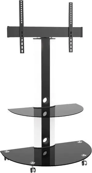 TygerClaw Superior TV Cart with Glossy Glass Base and AV Componet Shelf
