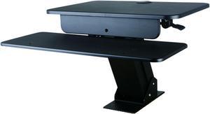 TygerClaw TYDS10017BLK Sit-Stand Desktop Workstation Stand with Desk Mount