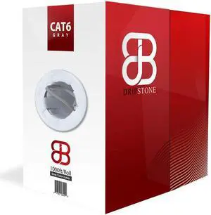 Dripstone Cat6 1000-Feet Premium UTP Solid Cable 23AWG LAN Network Ethernet RJ45 Wire, Gray (600005)  Big Feeder