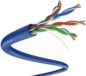 CAT5e 1000FT UTP CABLE SOLID 24AWG CAT5 NETWORK ETHERNET BULK WIRE RJ45, BLUE