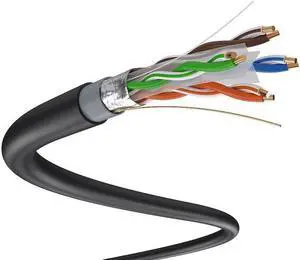 Dripstone 500 ft. CAT6A STP Shielded Wire Double Jacket Outdoor / Direct Burial Pure Copper Ethernet Cable 23AWG CMXT Waterproof Wire Pass Fluke Test