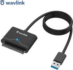 Wavlink USB 3.0 SATA III Hard Drive Adapter Cable, SATA to USB 5Gbps Hard Drive Enclosure for 2.5" & 3.5" HDD/SSD with 12V/2A Power Adapter, Support UASP, TRIM and S.M.A.R.T, Auto-sleep Mode, Max 18TB