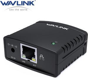 Wavlink USB2.0 Network Print Server, LAN Print Share Server for USB Printers, LPR Print Protocol 10/100Mbps Computer Print Server Adapter for Windows 7/8/8.1/XP/10/11/Vista, MacOS 10.7 or above