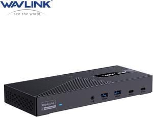 Wavlink USB C Triple Monitor Docking station With 100W Laptop Charging, 10Gbps USB for Thunderbolt 3/4, Mac M1/M2/M3, USB4, Windows (3 HDMI, 2 DisplayPort, 2 USB-C, 4 USB3.1, Ethernet, Audio&Mic)