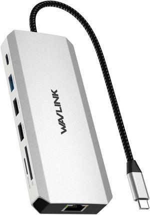 WAVLINK Laptop Docking Station USB C Hub Triple Monitor with 4K HDMI, Dual 8K DP, 100W PD, 10Gbps USB3.1, USB2.0, RJ45, SD/TF Slots, Audio/Mic  for MacBook/Dell/HP/Lenovo