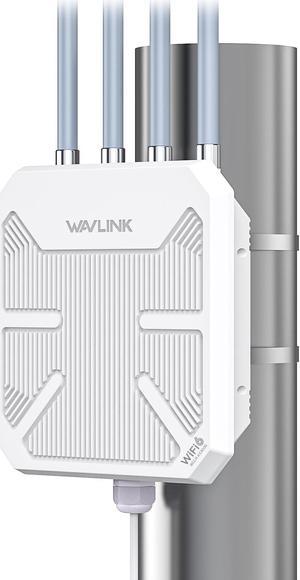 WAVLINK WiFi6 Outdoor WiFi Extender Access Point, Dual Band AX3000 2.4G+5G Long Range Outdoor WiFi Mesh Extender with PoE/4x8dBi High-gain Antennas/IP67 Weatherproof Enclosure/Signal Booster Amplifier