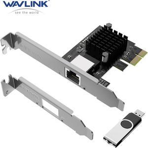 WAVLINK 5GB PCIe Network Card, RJ45 to PCIE Card 5G Base-T Network Adapter with RTL8126, 5000/2500/1000Mbps, 5G NIC for Windows 11/10/8/8.1/7 & Linux with Low Profile Bracket