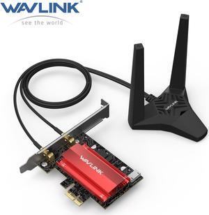 WAVLINK WiFi 7 BE8800 PCIe WiFi Card 8774Mbps, Tri-Band 2.4G/5G/6GHz Bluetooth 5.4 Network Card Intel BE200 Wireless Adapter, 802.11be with MU-MIMO, WPA3, for Windows 10/11(64bit), Not Support AMD