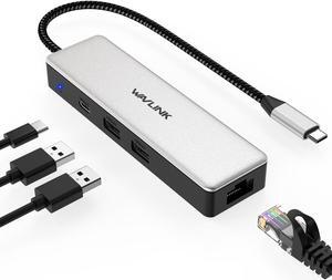 WAVLINK USB-C Ethernet Hub, 4-in-1 USB 3.2 Gen2 Hub with 1*10Gbps USB-C, 2*10Gbps USB-A and a 2.5Gbps Ethernet Port, Plug & Play for MacBook, Acer Aspire, HP Laptops, iPad, iPhone 15/15 Pro and More