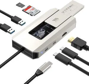 WAVLINK Type C 10Gbps Hub USB C 4K Dock with M.2 PCIe/SATA SSD Enclosure, Multiport Adapter Supports 87W PD, 4K@60Hz HDMI, USB-C/USB-A 3.2 10Gbps, SD/TF, USB2.0 for Windows, Mac OS